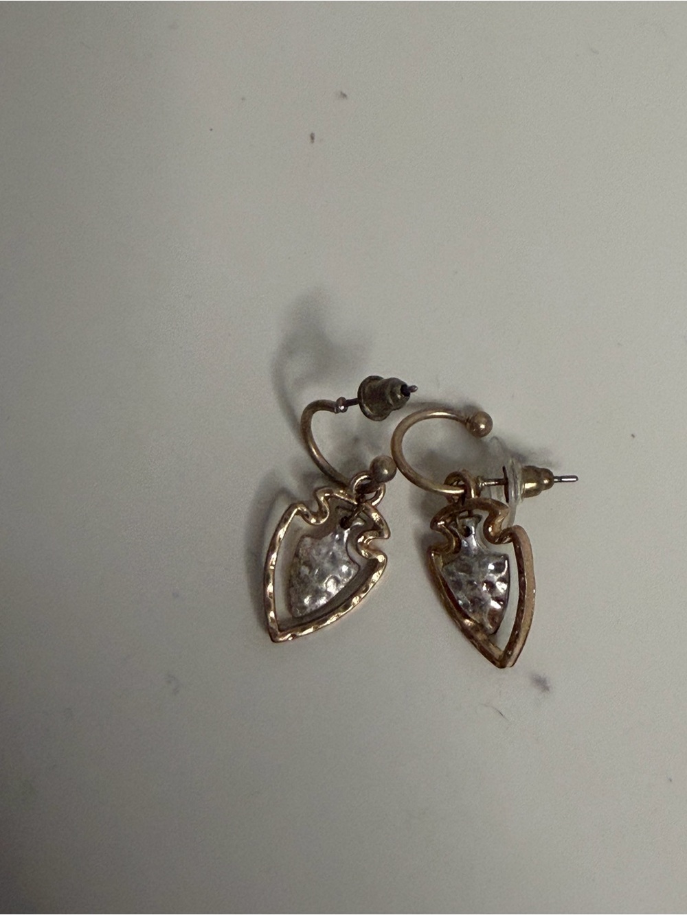 Nordstrom Gold and Silver Shield Dangle Earrings